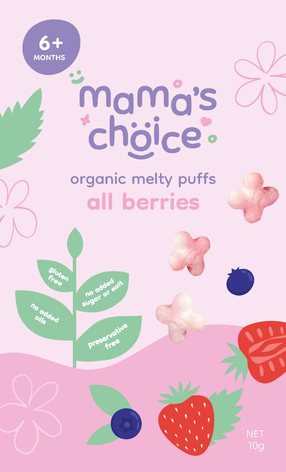 All Berries Organic Melty Puffs packaging