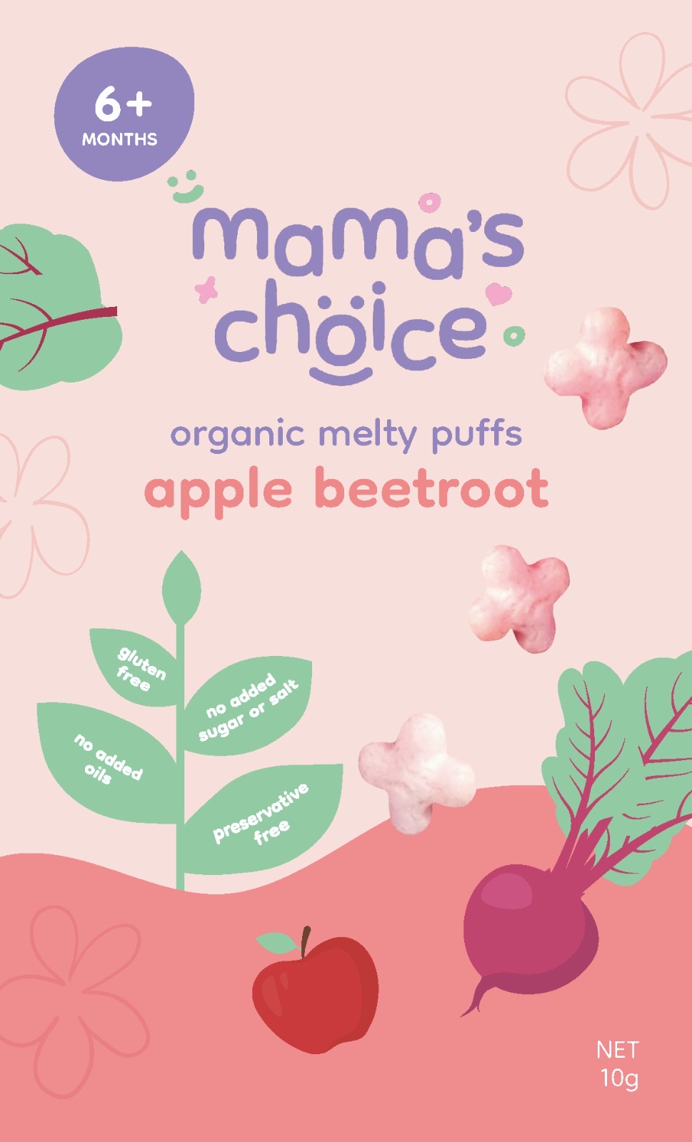 Apple Beetroot Organic Melty Puffs packaging